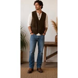 Wilsons Brown Suede Leather Vest XL Western Cowboy Ranch Vintage Y2K Boho